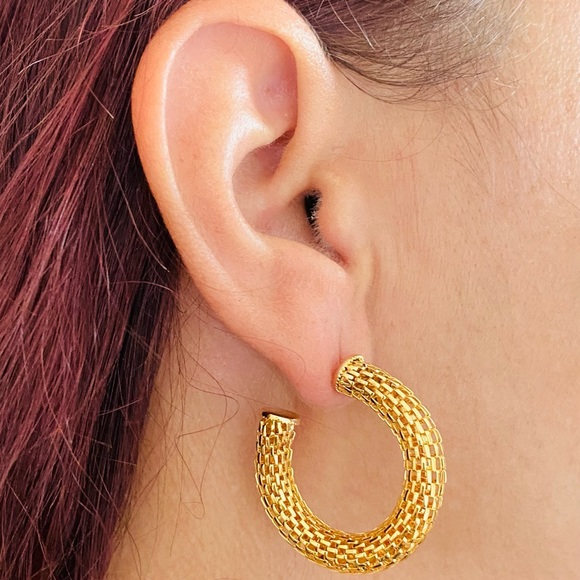 Gold Braided Hoops - Picture 9 of 9